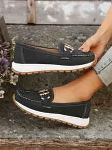 Women'S Comfortable Slip-On Rocker Sole Shoes With Thick & Soft Sole, Black - Black - View 6