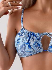 女士佩斯利印花比基尼套装夏季海滩 - 彩色 - 查看 4
