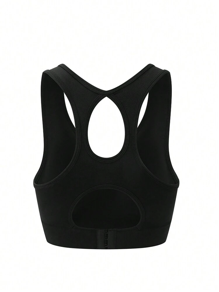 Seamless Sports Bra/Back Clasp Adjustable/Breathable Hollow Out Back/ Medium Support Workout Bra