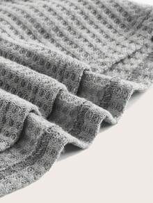 SHEIN EZwear Gray Knitted Slim Fit Cropped T-shirt - Grey - View 3