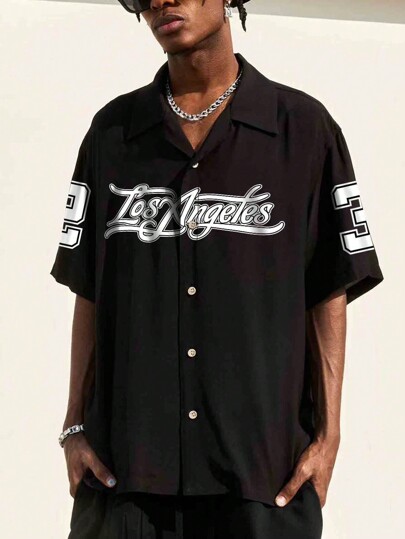 Prep Herren Buchstabe Grafik Hemd