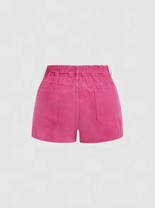 SHEIN MOD Plus Size Women'S Asymmetric Hem Denim Skort