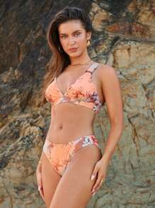 SHEIN Swim Women's Tie-Dye Bikini Set Summer Beach