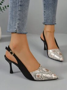 Women'S Fashion High Heels Sandals With Closed Toe, High Heel Pumps - Black - View 5