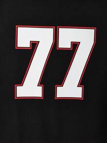 SHEIN Cậu bé Tween Giải trí Thể thao Lá thư In Ngắn tay Áo thun - màu đen - Xem 6