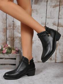 Teenagers' Fashionable Ankle Boots - Black - View 3