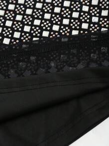 SHEIN Unity 女式幾何印花裙 - 黑色 - 查看 3