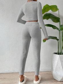 SHEIN LUNE 純色修身針織毛衣2入組 - 淺灰色 - 查看 2