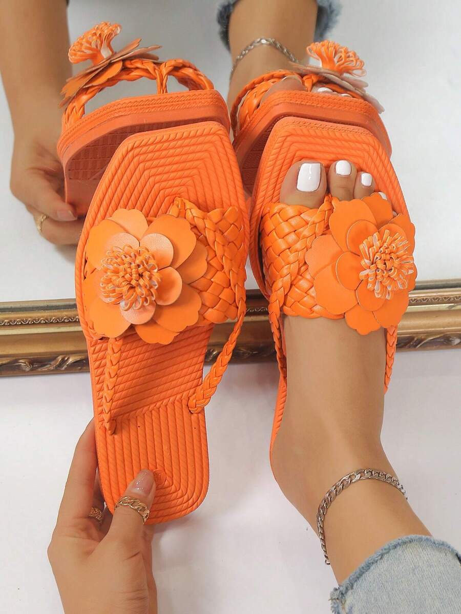 DOBOLIN Sandals for Women 2025 Flat Sandals Strappy Square Open Toe