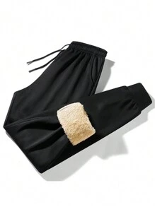 Pantalon casual à poches de devant à lacets, doublure thermique, pour un port quotidien