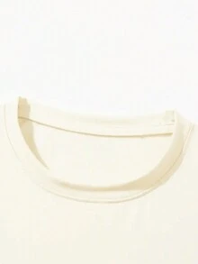 男裝卡通兔印花t恤 - 杏色 - 查看 3