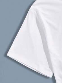 Manfinity Homme 男裝角色和標語印花t恤 - 白色 - 查看 3