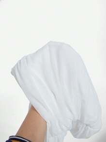 SHEIN MOD Solid Ruched Wrap Hem Bodycon White Summer Skirt
