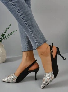 Women'S Fashion High Heels Sandals With Closed Toe, High Heel Pumps - Black - View 4
