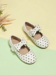 Newborn Baby Girls' Soft Sole Flat Shoes With Bowknot For Formal Occasions - White - View 2