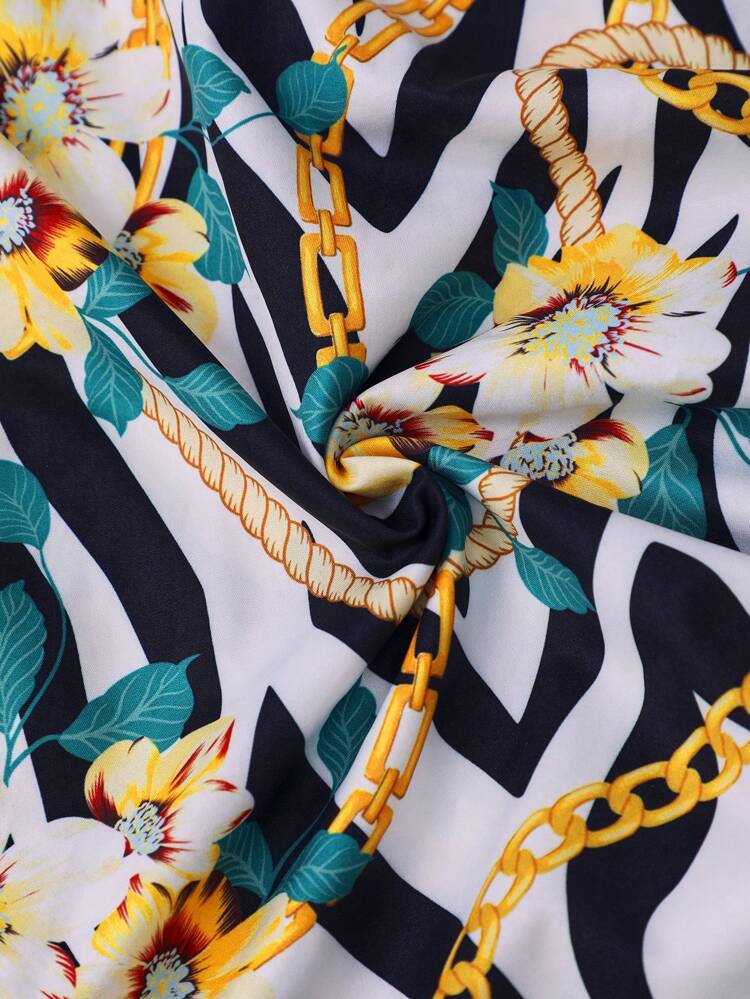 Holiday Printed Cut Out Cami Maxi Dress