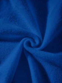 SHEIN Unity 女士字母印花連帽毛絨裏層套裝運動衣褲 - 藍色 - 查看 4