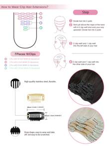 Seamless Clip Ins 7 piezas Extensiones de cabello con clips invisibles de cabello humano Remy 100% alineado con cutícula, doble tono, 27#, 130g/150g, para extensiones de cabello de Halloween - S27 - Ver 6