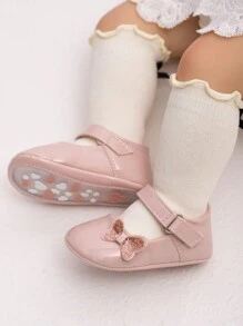 可愛公主蝴蝶設計的嬰兒&幼兒平底鞋,適用於派對 - 粉色 - 查看 7