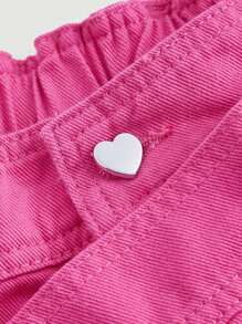 SHEIN MOD Plus Size Women'S Asymmetric Hem Denim Skort