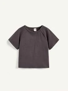 Infant Boys' Solid Color Round Neck Sweatshirt With Planet Pattern Raglan Sleeves, 3pcs/Set - Dark Grey - View 5