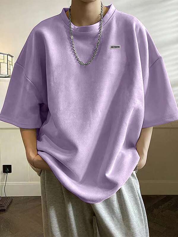 Manfinity Hypemode Tricou pentru bărbați, plus cu literă, cu umăr căzut
