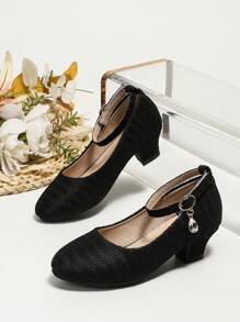 New Arrival Girls' Dress Shoes For Performance And Dancing Events With High Heels - Black - View 1