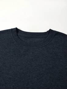 EURMUSE Cotton Men's Round Neck Long Sleeve Sweatshirt - Grey - View 4