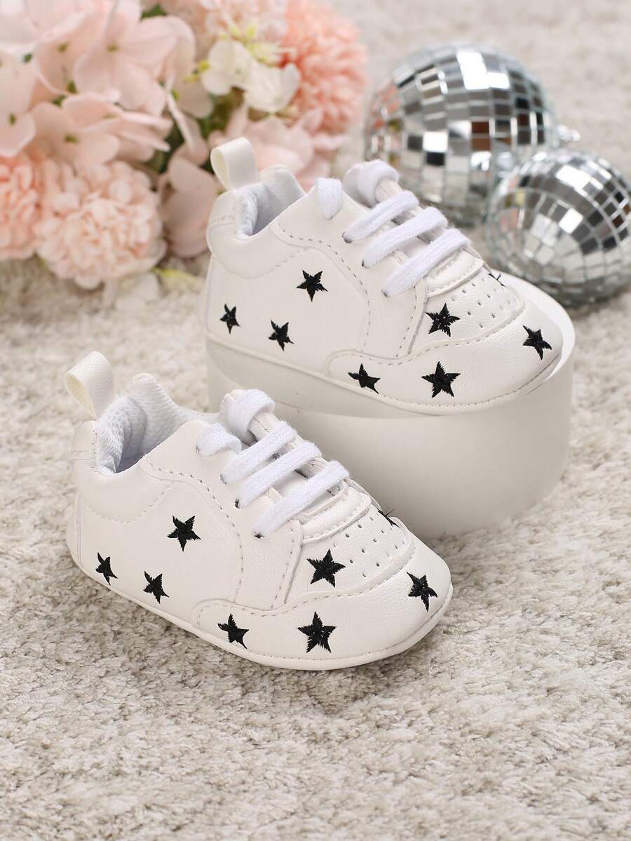 Tênis Infantil Macio com Decoração de Estrela para Bebês de 0-1 Ano ...