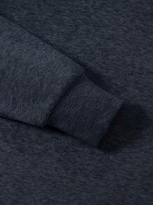 EURMUSE Cotton Men's Round Neck Long Sleeve Sweatshirt - Grey - View 3