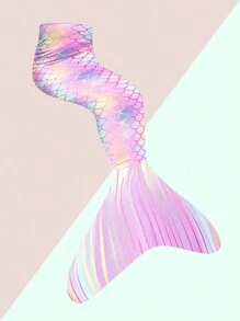 Young Girl Mermaid Scale Printed Swimsuit Set