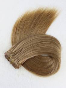 Seamless Clip Ins 7 piezas Extensiones de cabello con clips invisibles de cabello humano Remy 100% alineado con cutícula, doble tono, 27#, 130g/150g, para extensiones de cabello de Halloween - S27 - Ver 3