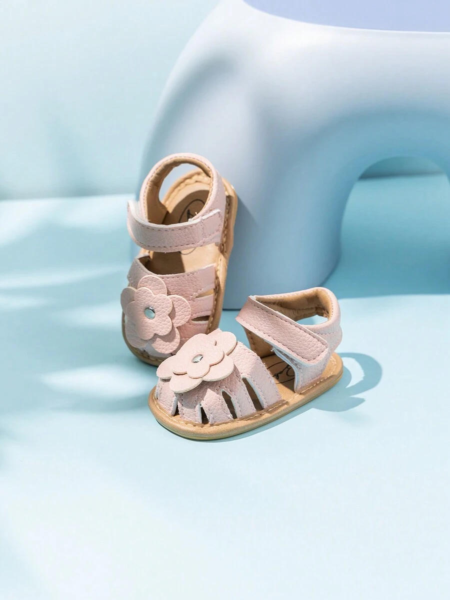 Lovely Party Style Flower Design Sandals For Infant Girls - Pink - View 1