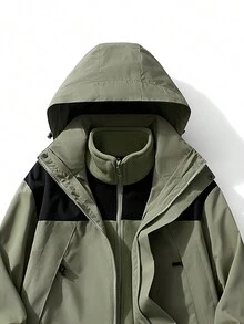 2入組男士時尚抗靜電風衣套裝 - 軍綠色 - 查看 5