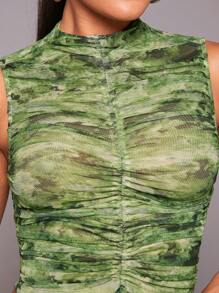 Hauture Tie Dye Drawstring Top & Skirt Two Piece Set