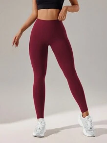 Gameset SHEIN Sport Seamless Sports Leggings For Chinese New Year Yoga Women Pants - Burgundy - View 4