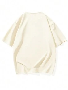 男裝卡通兔印花t恤 - 杏色 - 查看 2