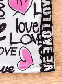 SHEIN Kleid Mit Herzen Und Buchstaben Für Kleine Mädchen