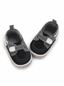 春夏男童日常休閒運動鞋,適用於0-1歲嬰兒 - 黑色 - 查看 5