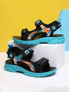 兒童舒適時尚透氣按摩實心軟底運動涼鞋 - 彩色 - 查看 1