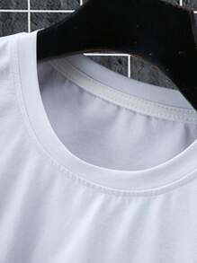 Manfinity Sporsity Men'S Monogram Printed Short-Sleeved T-Shirt And Shorts Two-Piece Set