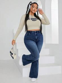 Flexra Flare Jeans Für Damen In Übergröße