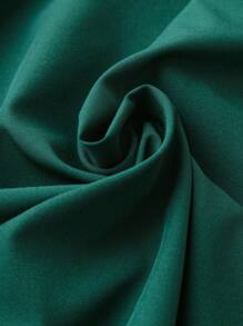 SHEIN LUNE 女士立領蕾絲拼接襯衫 - 綠色 - 查看 5