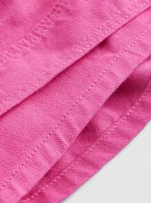 SHEIN MOD Plus Size Women'S Asymmetric Hem Denim Skort