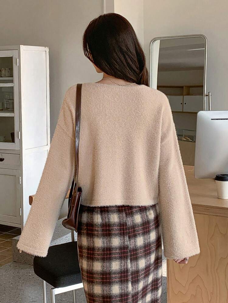 Hollow Out Detail Long Sleeve Sweater,Fall Clothes