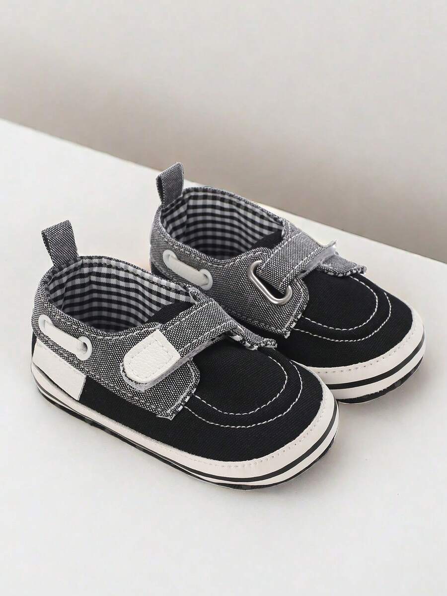 春夏男童日常休閒運動鞋,適用於0-1歲嬰兒 - 黑色 - 查看 1