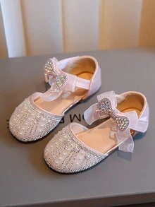 Children's Rhinestone Decorated Dance Shoes - Pink - View 5