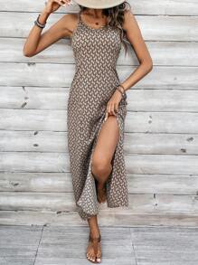 EMERY ROSE Full Printed Strappy Maxi Sundress - Multicolor - View 5