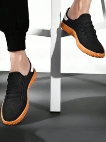 Nam Giày thể thao Lace-up Bằng phẳng Giày Chạy bộ , Giải trí Giày thể thao , Giáng sinh Điền kinh Giày dép , 2023 Hàng mới đến Giày dép - màu đen - Xem 3