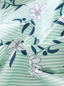 Young Girl Floral Print Ruffle Hem Camisole Top And Shorts Set